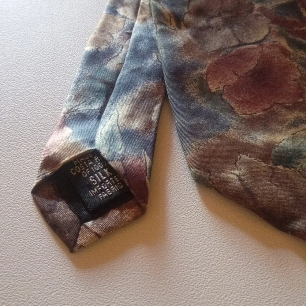 Bill Blass Floral Tie in Blue and Brown